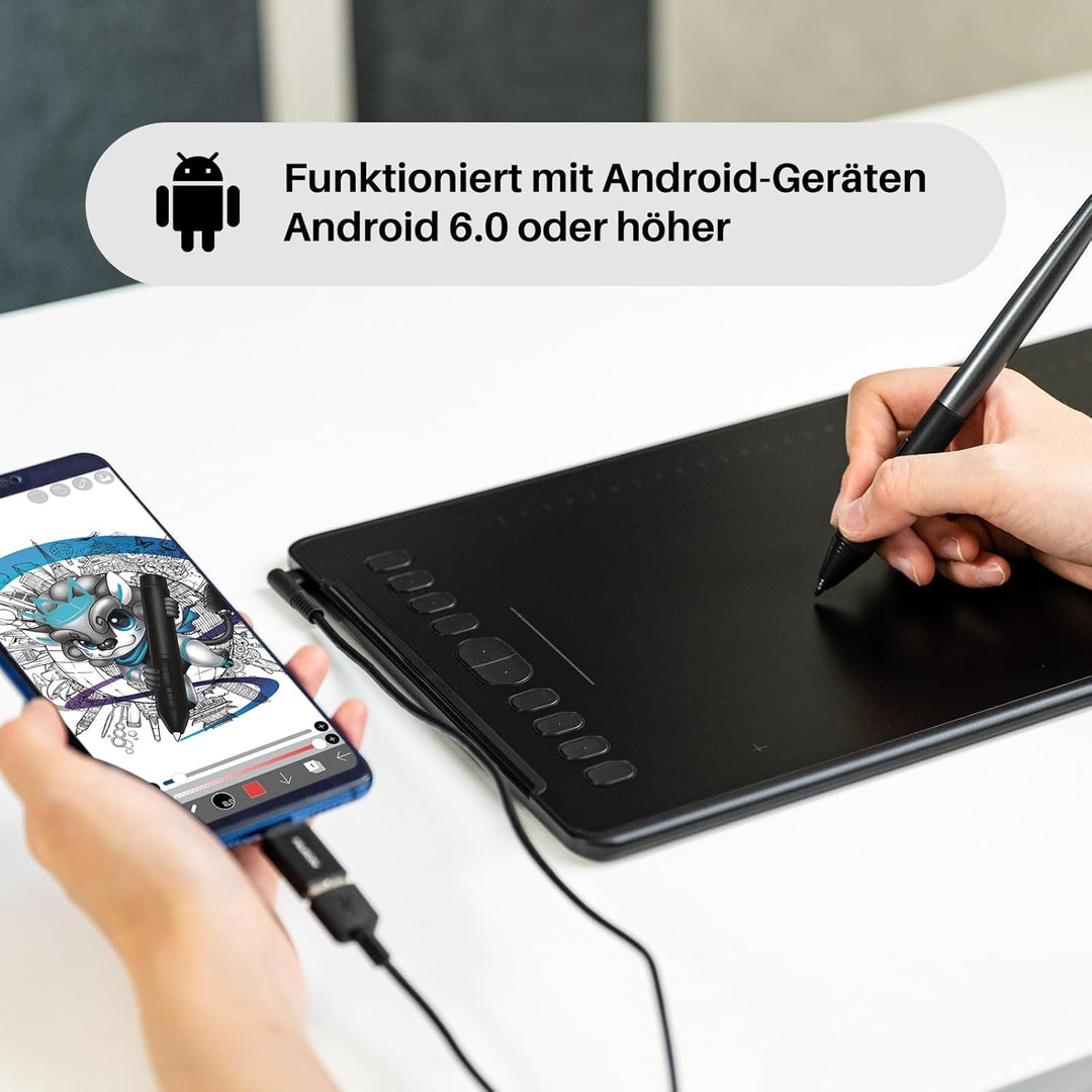 HUION Inspiroy H1161 Grafiktabletts, 11x6 Zoll Zeichentablett mit 10 Benutzerdefinierten Express-Tas