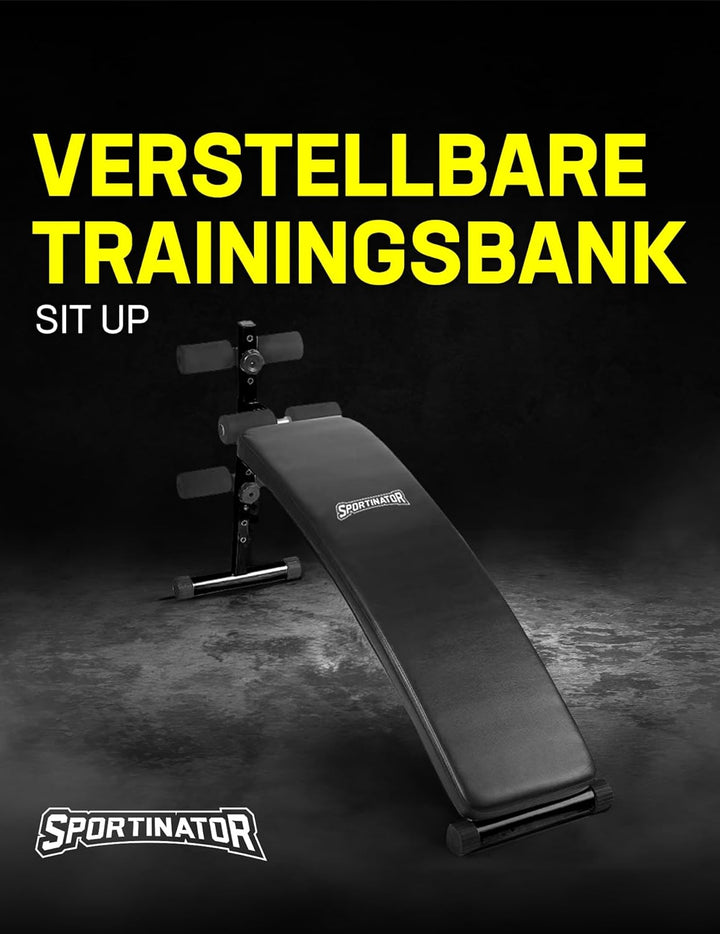SPORTINATOR® Sit Up verstellbare Hantelbank – Trainingsbank mit 5-fach verstellbarer Höhe (57-78 cm)