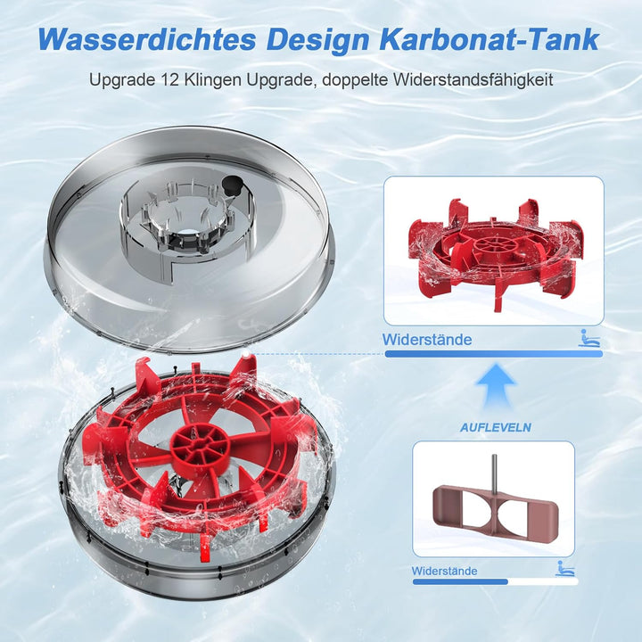 Rudergerät für Zuhause, Rudergerät Wasser 150kg Gewichtskapazität, Rudergerat Wasser mit Bluetooth-F