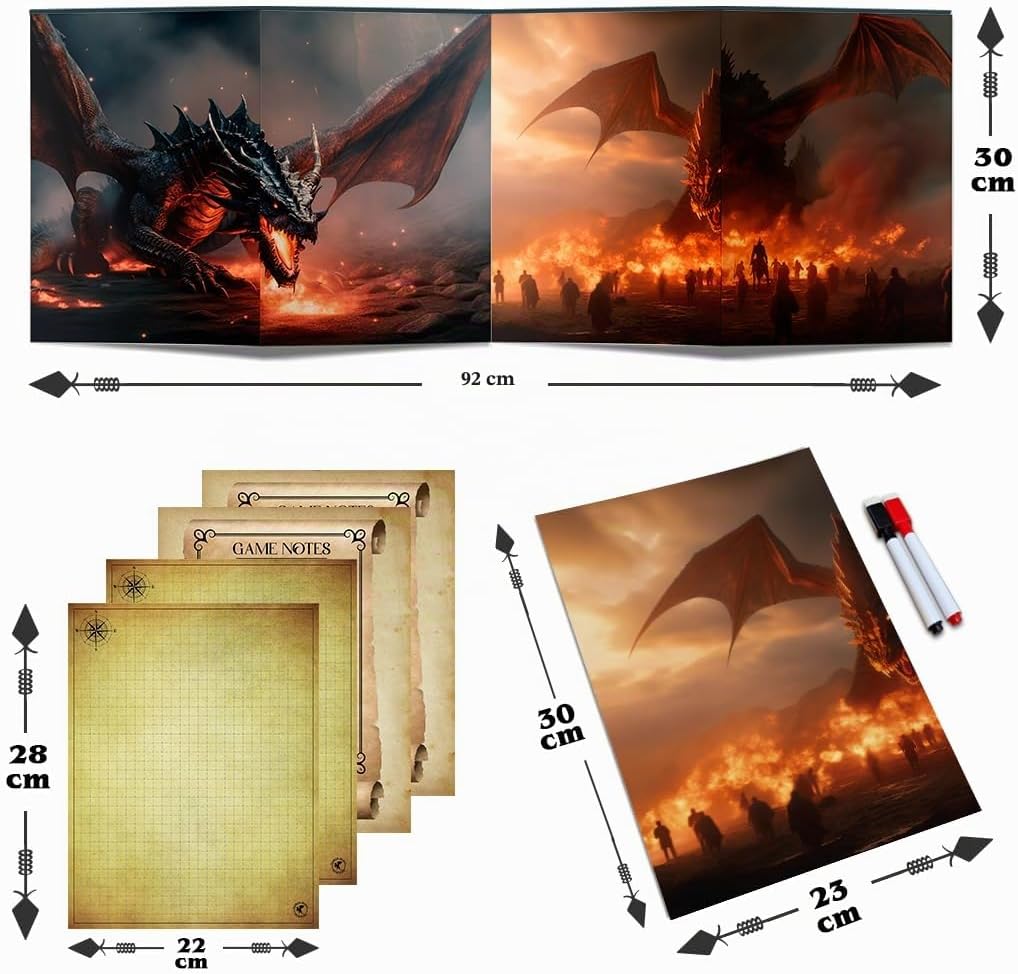 Power Beast Dungeon, DM Screen, Spielleiterschirm Dungeons and Dragons, D&amp;D Master Screen, Dungeon M