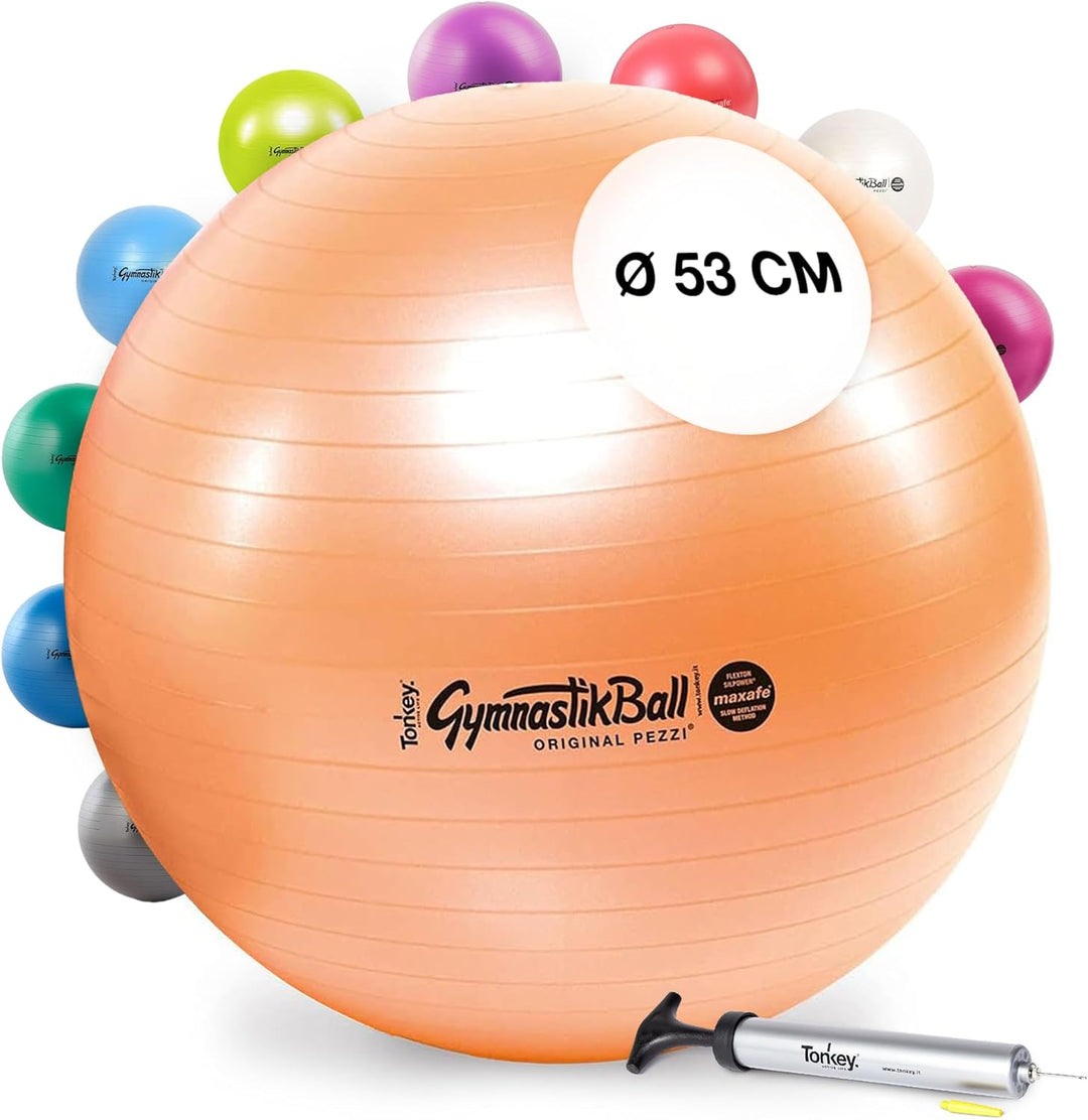 PEZZI Original Ball MAXAFE Pumpe Gymnastikball Sitzball 53 cm Kupfer, 53 cm Kupfer