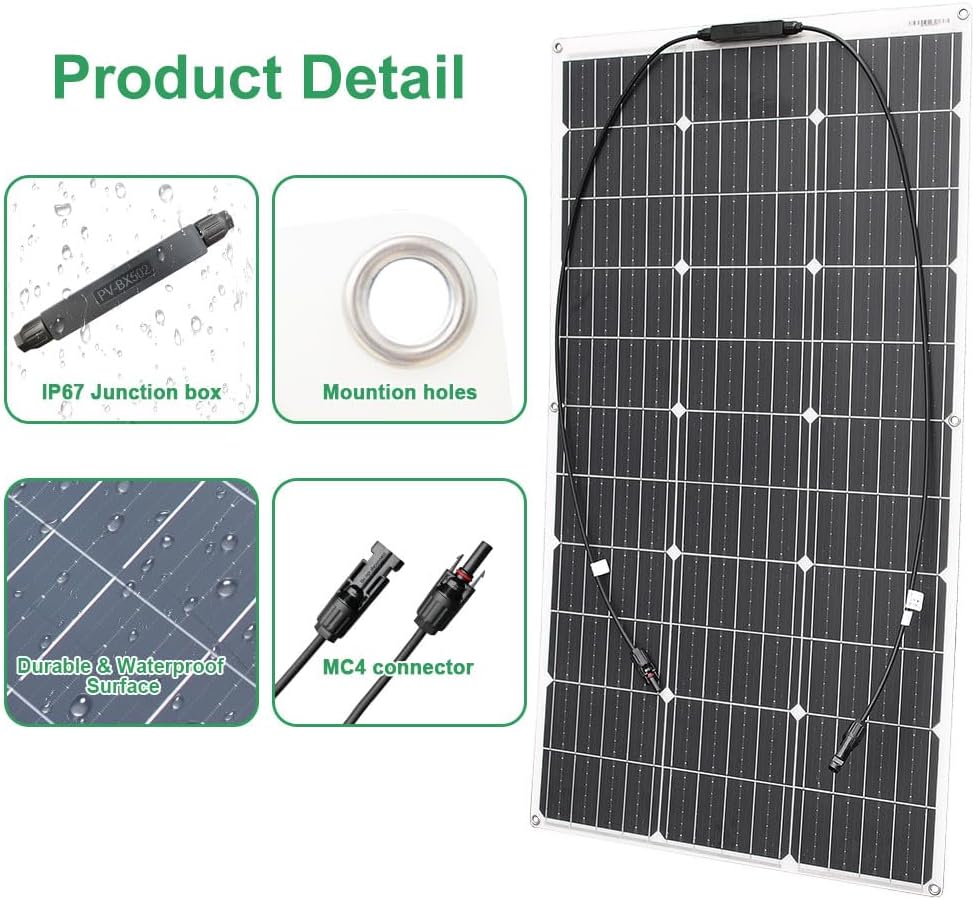 800W 12V Solarpanel 8 stücke 100W Flexible Solarmodul Monokristallin Photovoltaik Solarzelle für Woh