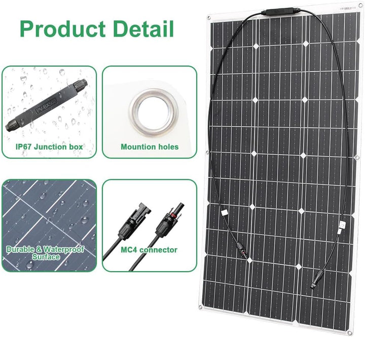 800W 12V Solarpanel 8 stücke 100W Flexible Solarmodul Monokristallin Photovoltaik Solarzelle für Woh
