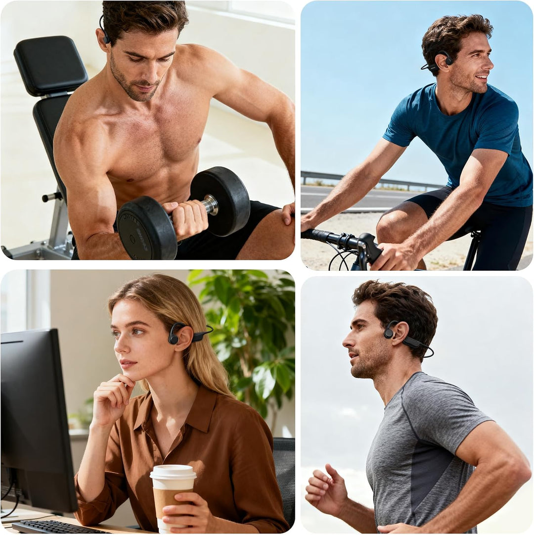 MANKIW Knochenschall Kopfhörer Bluetooth 6.0, Open Ear Sportkopfhörer, Typ-C Schnellladung, IPX5 Was