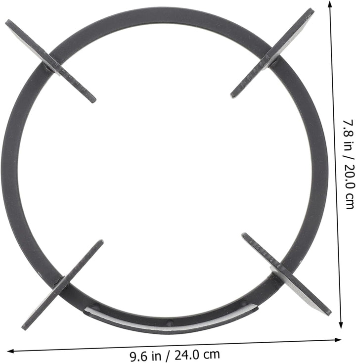 Windfester Herdhalterung aus Eisen für Gasherd, Schwarz