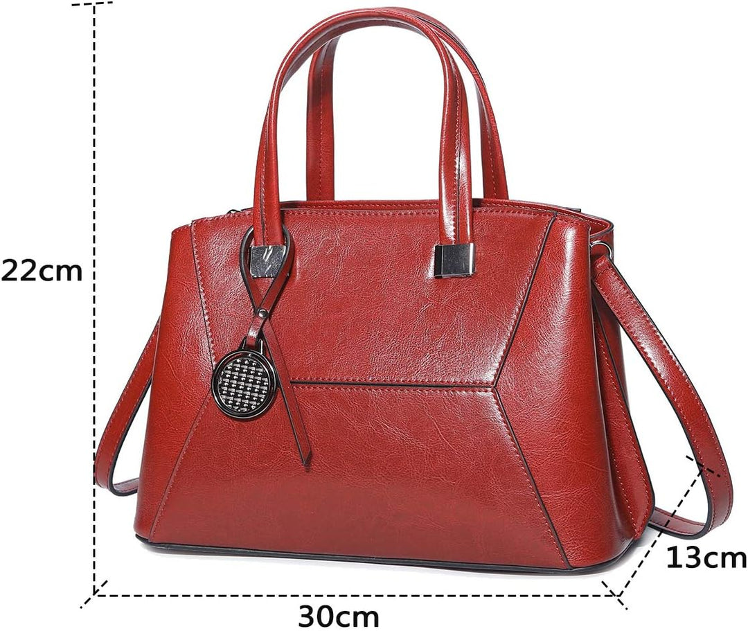 Coolives Damen Tasche Kleine Handtasche Henkeltasche Umhängetasche Schultertasche aus Leder EINWEG W