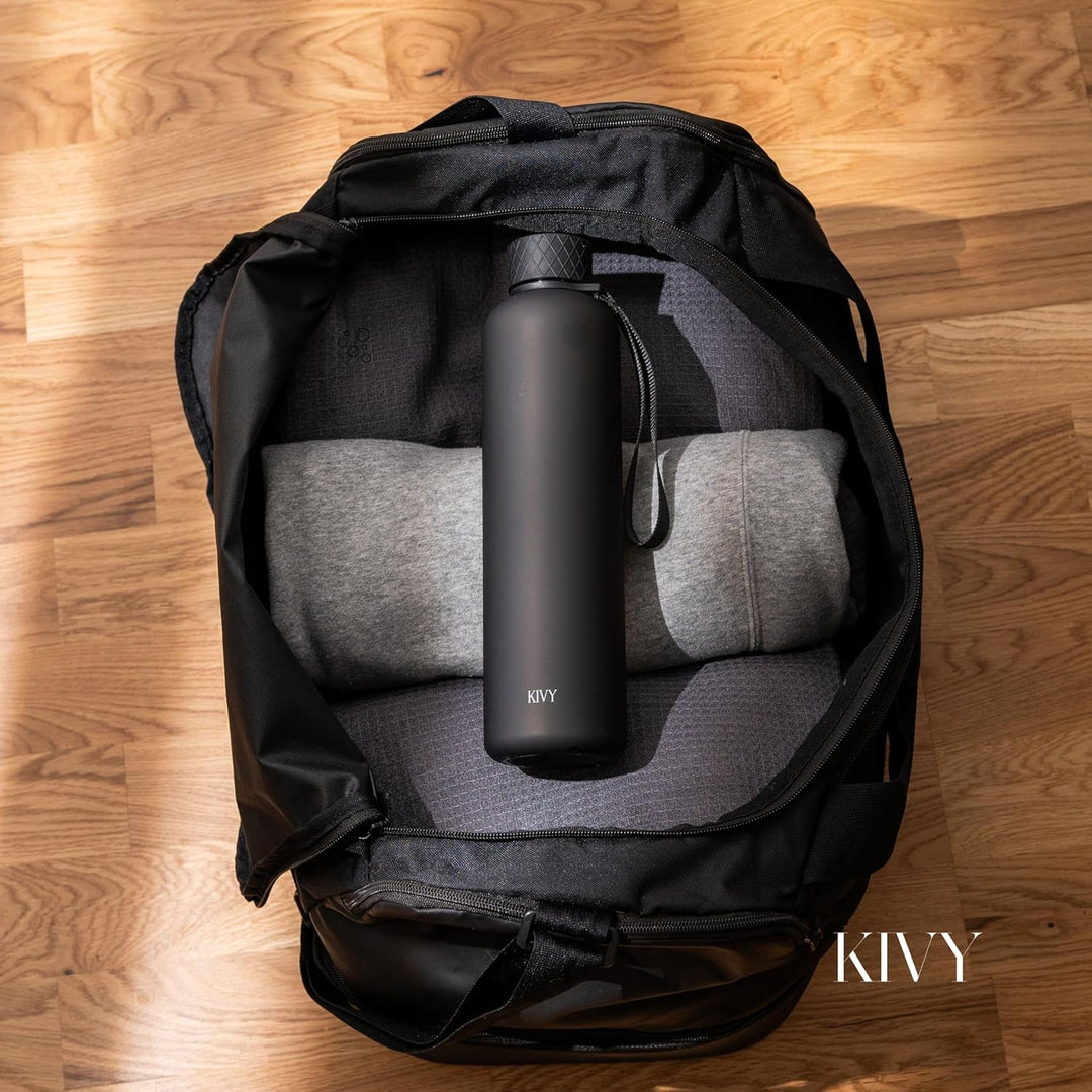 KIVY Tritan Trinkflasche 1l - Kohlensäure geeignet, Auslaufsicher, Bruchsicher, Federleicht - Trinkf