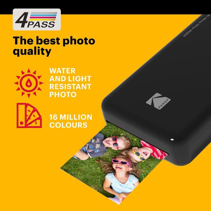 Kodak Mini 2 HD Wireless Mobile Instant Fotodrucker w / 4 Pass patentierte Drucktechnologie (Schwarz