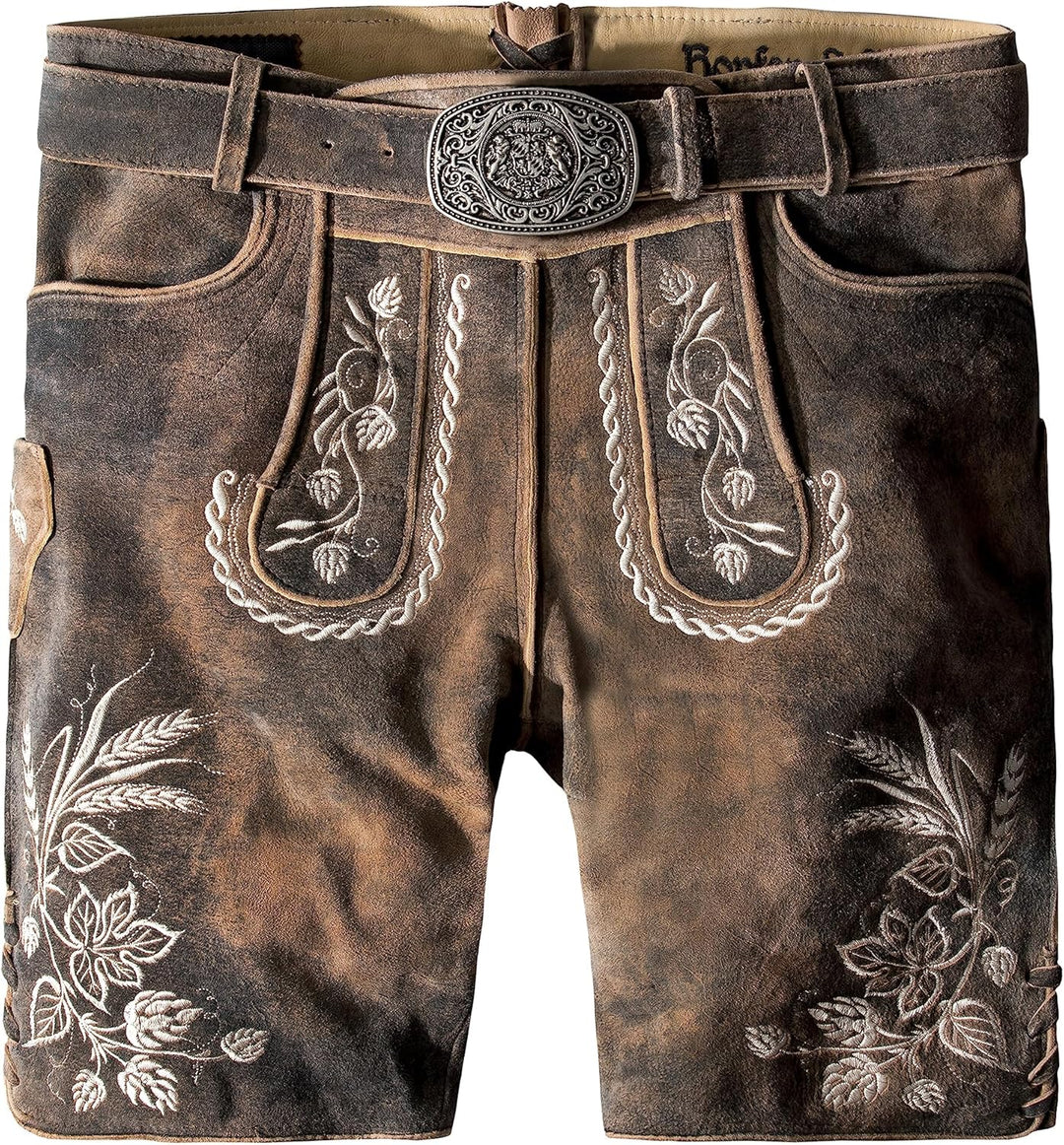 Stockerpoint Herren Almbräu Trachtenlederhose 48 Sepia Raw Nature, 48 Sepia Raw Nature