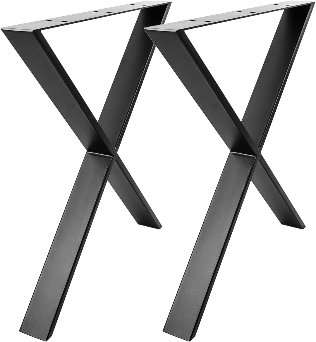 PrimeMatik - Tischbeine in 'X' aus Stahl 680 x 80 x 710 mm 2-Pack