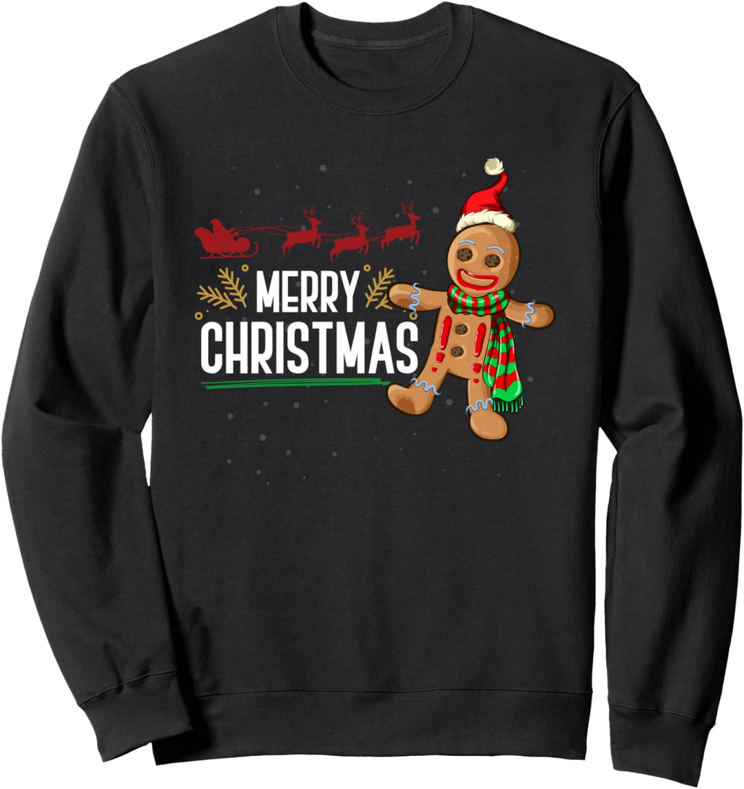 Weihnachten Kinder Geschenk Weihnachtsmann Lebkuchen Sweatshirt