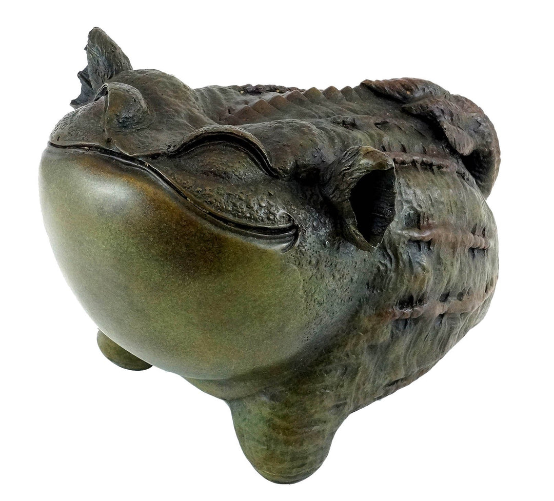Kunst & Ambiente - Bronzefigur - Lustige chinesische Kröte/Frosch - signiert von Milo - Tierfigur -