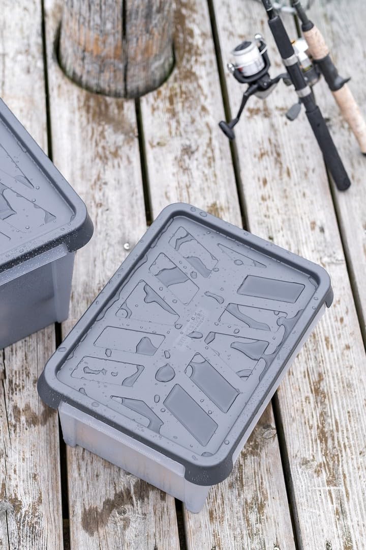 SmartStore Aufbewahrungsbox mit Deckel 12 L wasserdicht Plastik – 7er-Set – mattiert - ineinander &