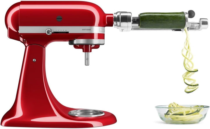 KitchenAid KSM1APC Spiralschneider-Aufsatz, Edelstahl, Silber Spiralschneider, 5 Klingen, Spiralschn