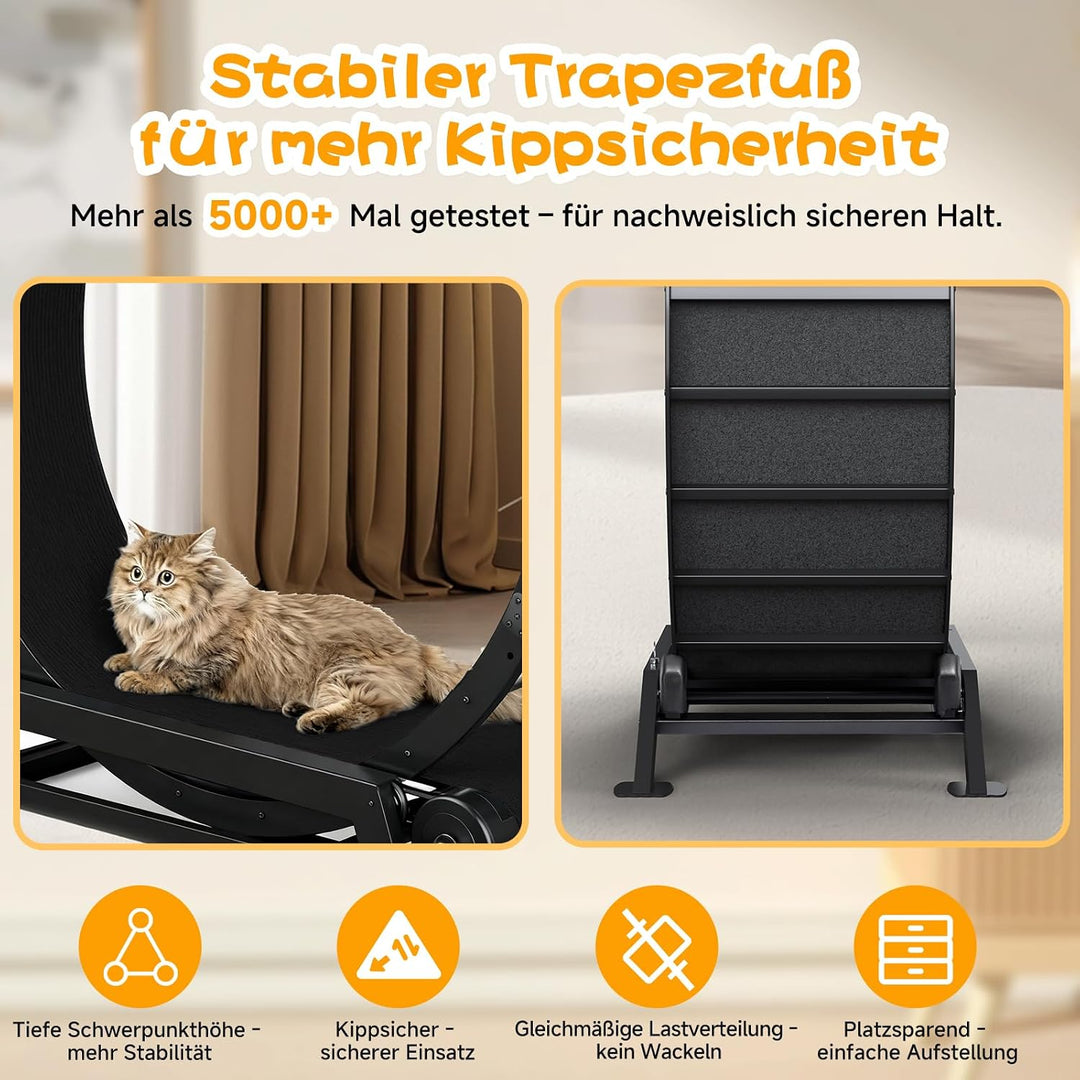 GTPLAYER Katzenlaufrad, laufrad Katze, Extra grosser 100 cm, ultraleises Laufrad mit Abnehmbarer Tep