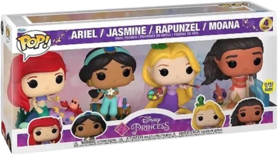 Funko Pop! Disney Princess - Ultimate Princess Glow 4-Pack