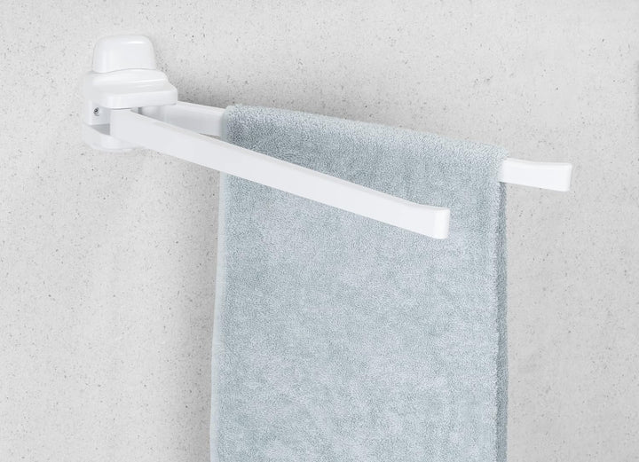 WENKO Handtuchhalter Mod. Pure mit Zwei beweglichen Armen für Handtücher einfache Reinigung aus Kuns