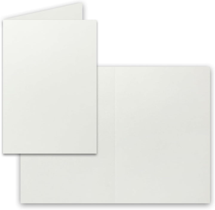 150 Faltkarten B6 - Hell-Grau - Blanko Doppel-Karten - 12 x 17 cm - sehr formstabil - für Drucker ge