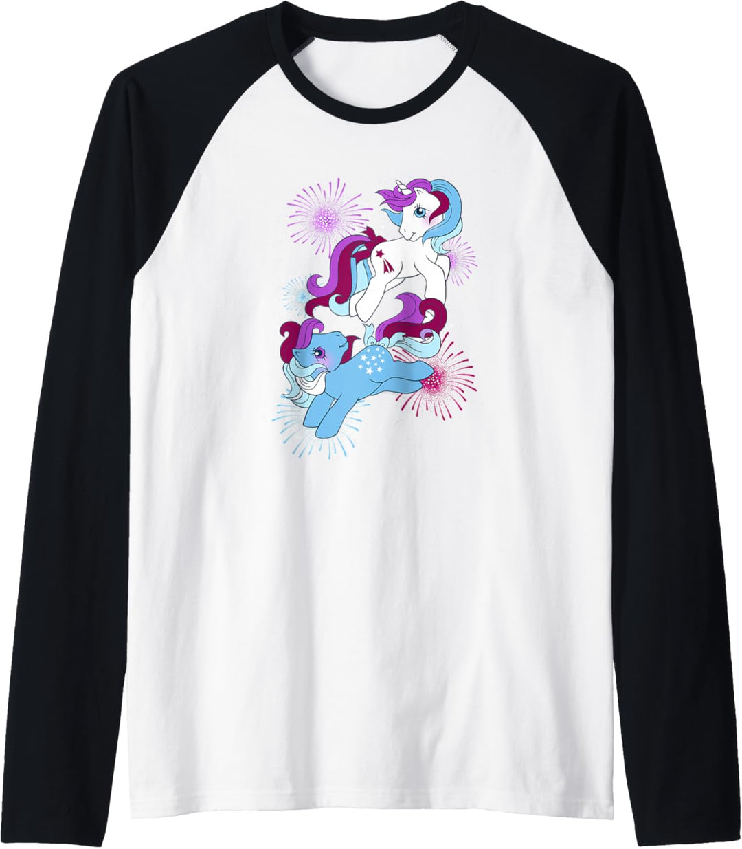 My Little Pony Fourth Of July Retro Group Shot Fireworks Raglan