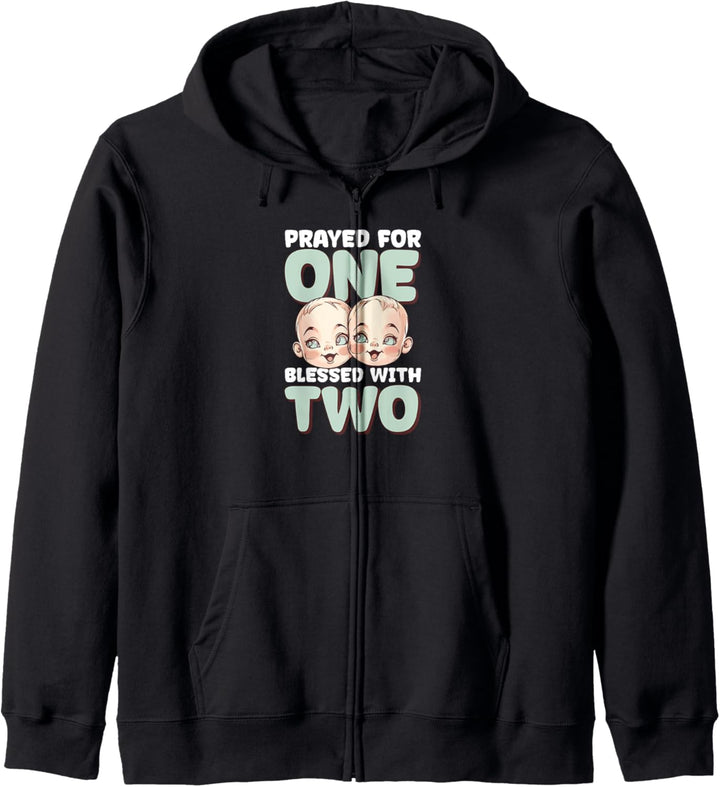 Zwillinge Ironischer Spruch Mama Neugeborenes Baby Kapuzenjacke