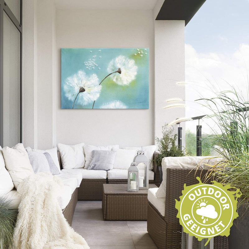 ARTland Wandbild Alu Verbundplatte für Innen & Outdoor Bild 70x50 cm Pusteblume Blumen Landhaus Shab