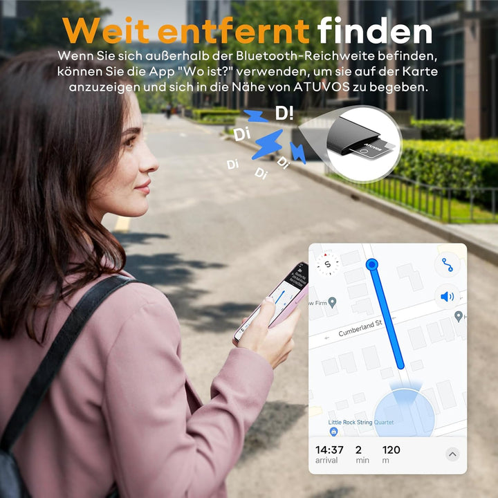 ATUVOS Wallet Tracker Karte Thin 1.6mm 2er Pack, Air Smart Tag Card Kompatibel mit Apple Wo ist? APP