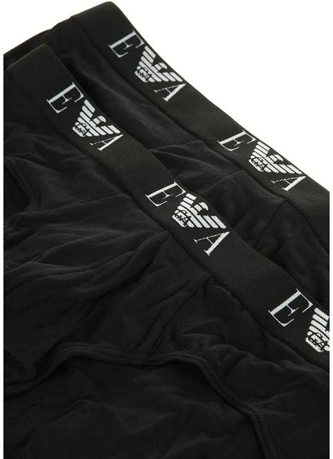 Emporio Armani Herren 2-Pack Brief Pure Cotton Slip (2er Pack) S Black/Black, S Black/Black