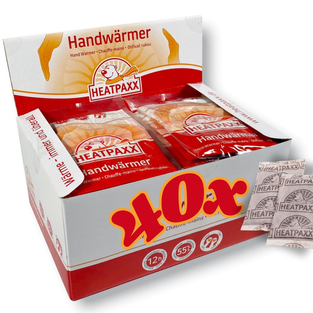 HeatPaxx Handwärmer | 5, 10, 15 oder 40 Paar | EXTRA WARM | Handliche Taschenwärmer, Wärmekissen für