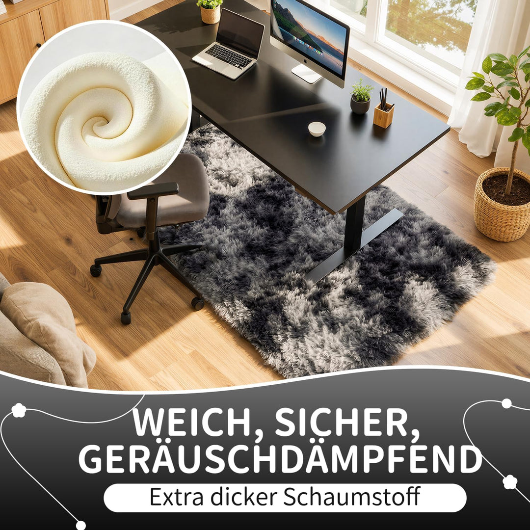 VOFUSHON Wohnzimmer Hochflor Teppich,Shaggy Flur Läufer Teppich Modern Flauschiger Weich Teppich Gro