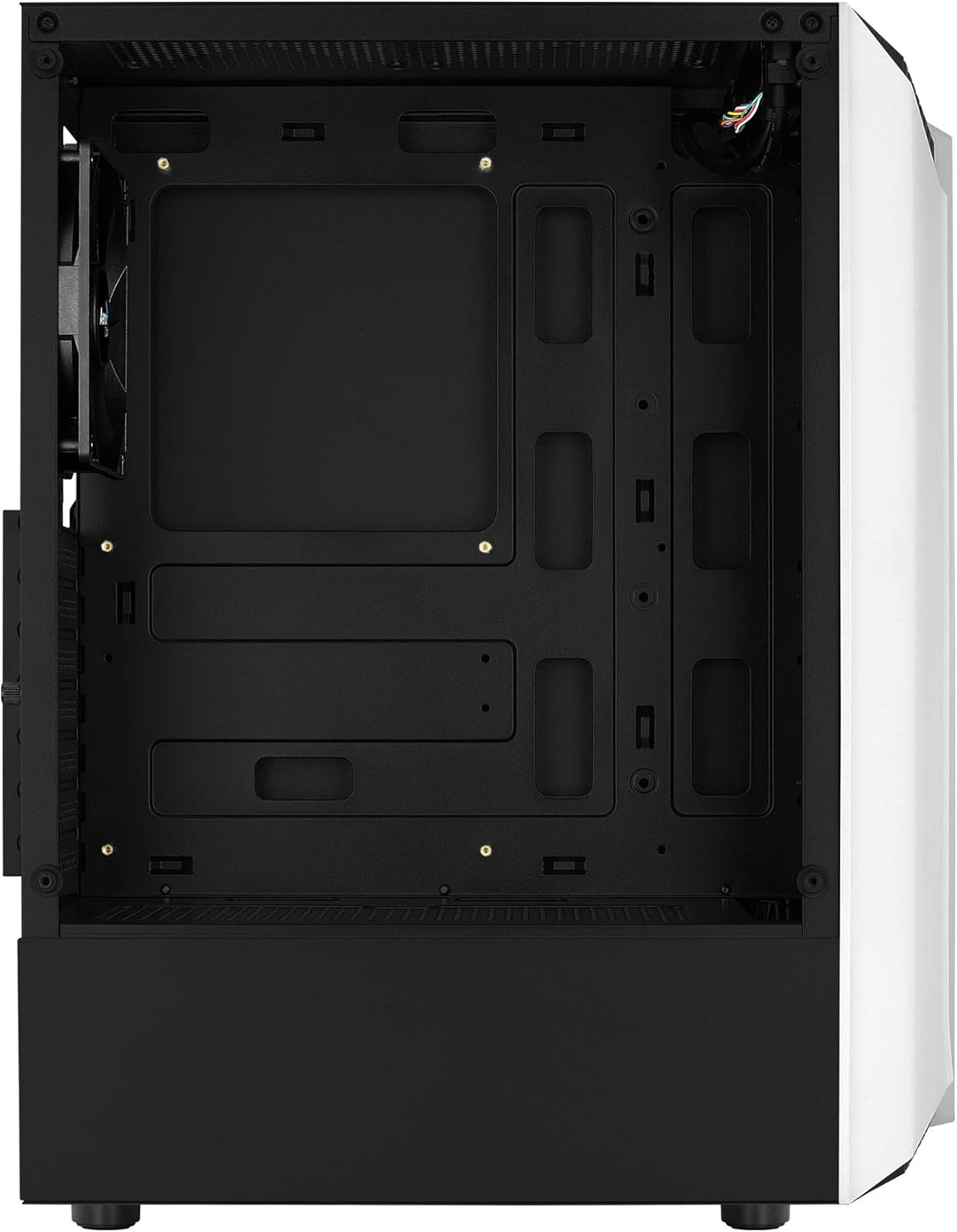 AeroCool BIONICV1WH Weiss, RGB Gaming PC-Gehäuse, Gehärtetes Glas + 12cm-Lüfter Weiss BIONICV1, Weis