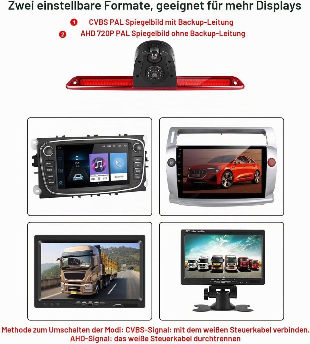 Rückfahrkamera für Mercedes-Benz Sprinter W906 2007–2019, Drittes Bremslicht Kamera mit Nachtsicht,