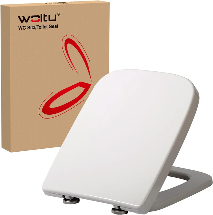 WOLTU Toilettendeckel, WC Sitz Toilettensitz mit Absenkautomatik, Fast Fix/Schnellbefestigung, Durop