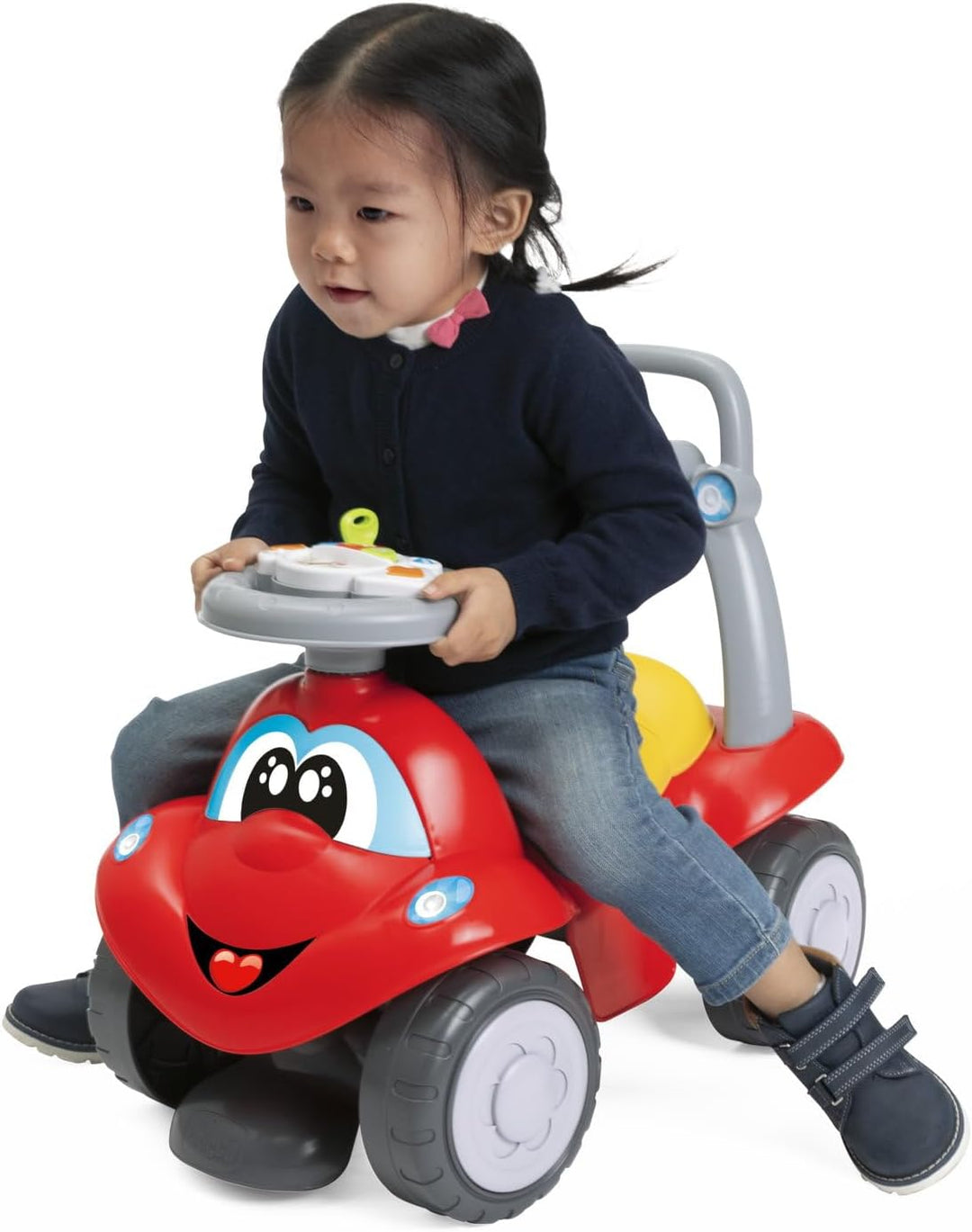 Chicco Ride-Along Billy Quattro, Mitfahrendes Kinderauto, 4in1 Spielmodi, Schaukelfunktion, erste Sc