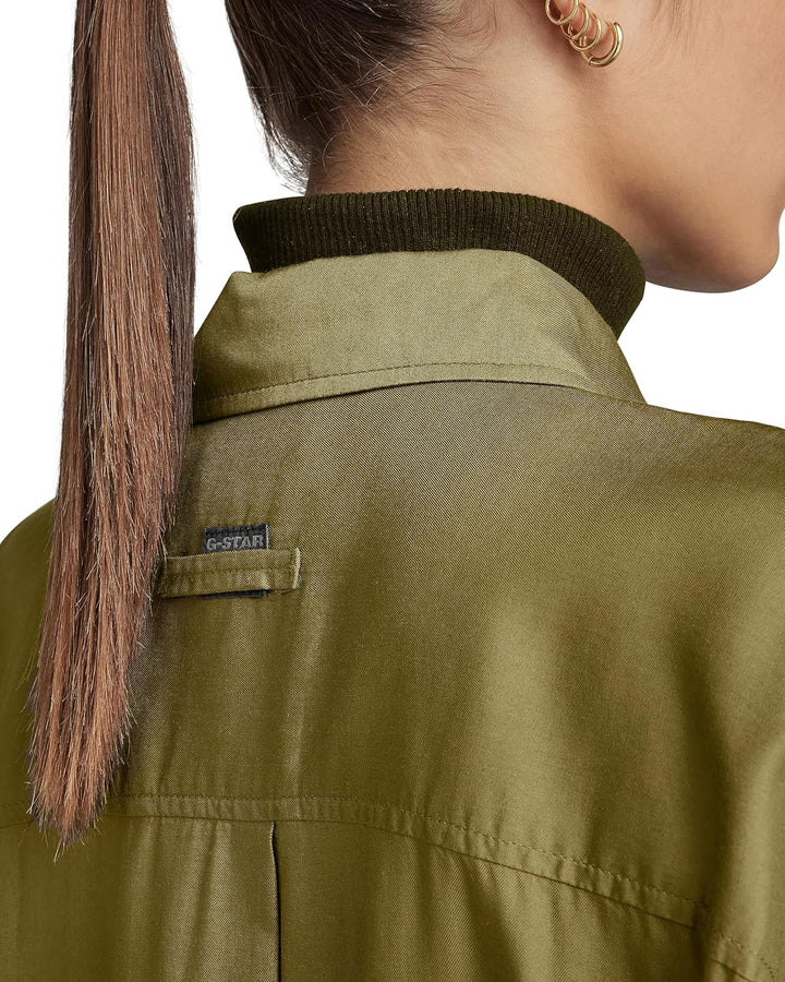 G-Star Damen Loose Pocket Shirt L Grün (Dark Olive D23819-d297-c744), L Grün (Dark Olive D23819-d297