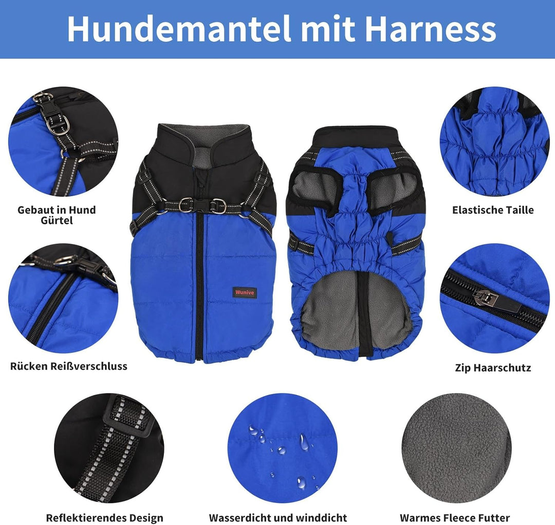 Hundemantel Hundejacke Winter Wasserdichter Hundemantel Kleiner Hundemantel Welpen Harness Hundemant