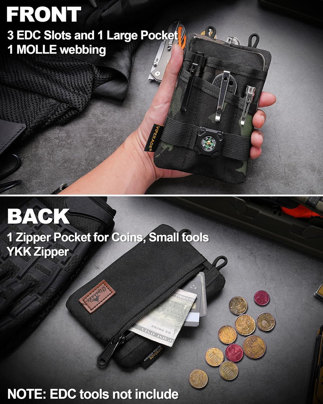 VIPERADE VE1 EDC Werkzeugtasche Organizer EDC Pouch Klein EDC Taschen Pocket Organizer EDC Nylon Mul