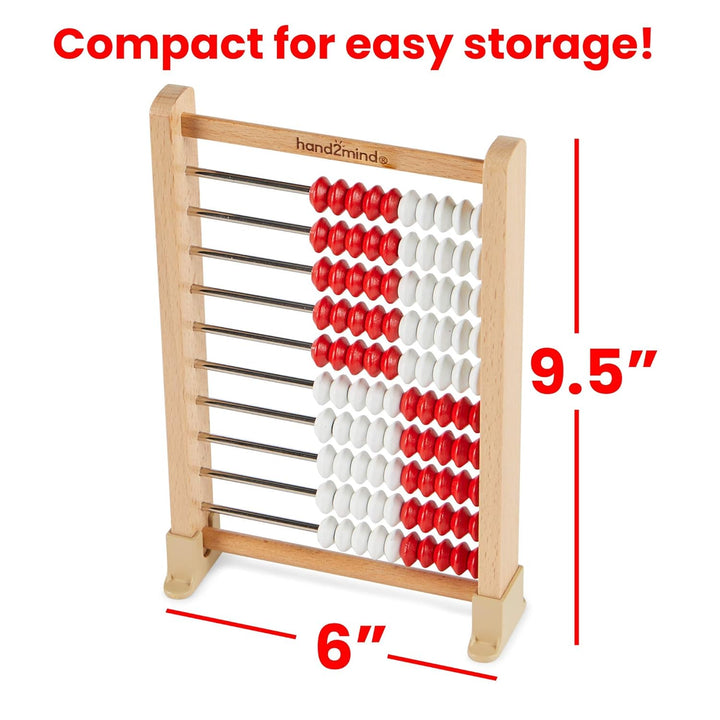 Learning Resources Mini-Rechenrahmen mit 100 Perlen, (Set mit 4 Stück), Mathematik-Abakus für Kinder