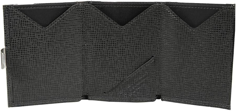 Exentri Wallet Kreditkartenetui echt Leder mit RFID Schutz, S, Mosaic Black [331] Schwarz, Schwarz