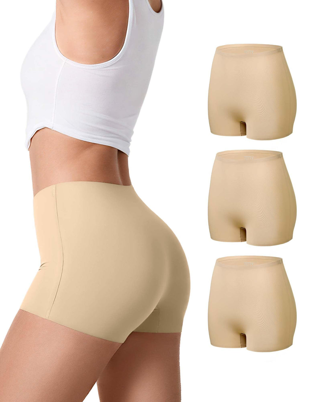 SHARICCA Boxershorts Damen Nahtlos Shorts Radlerhose Unterhose Hotpants Kurze Hose Hohe Taille Boxer