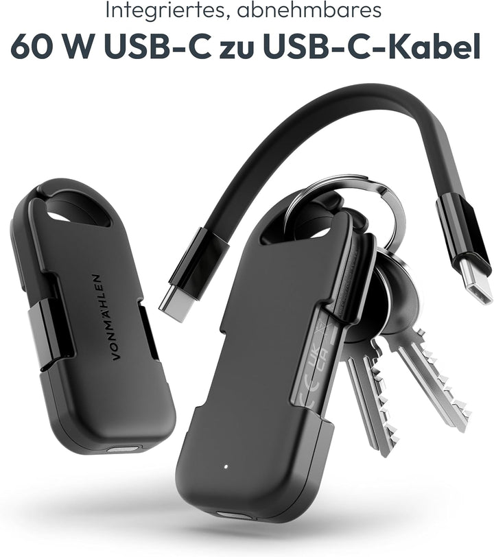 Vonmählen Evergreen Go - USB-C Powerbank mit 1.000 mAh für unterwegs, für den Schlüsselbund, Umweltb
