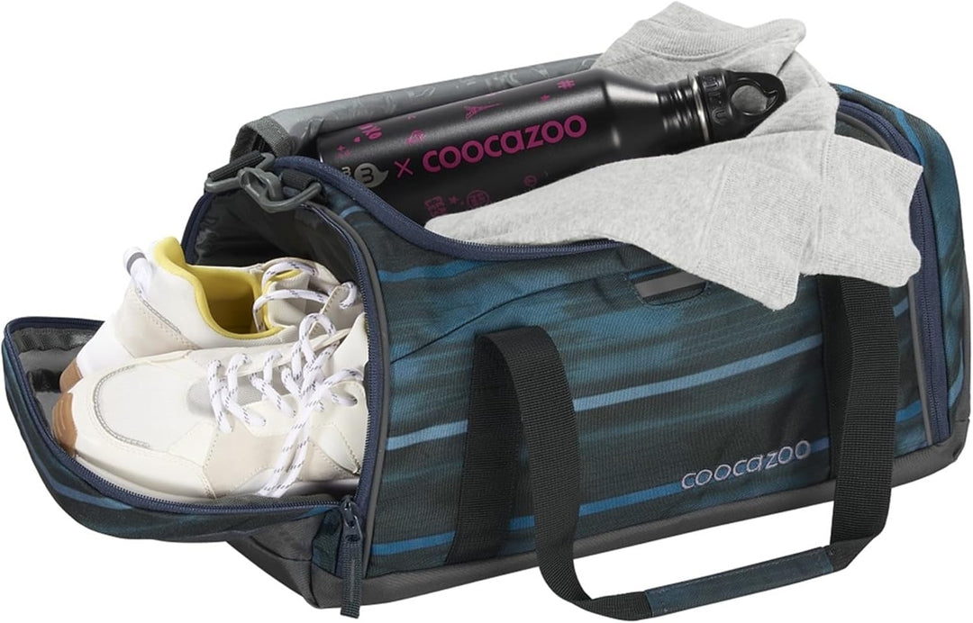 coocazoo Sporttasche, Urban Line, blau, Nasswäschefach, Seitentasche, Schuhfach, Abnehmbarer, Verste