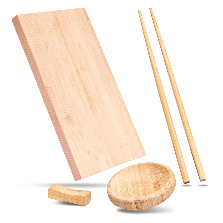 Reishunger Sushi Servier Set (4-teilig, für 4 Personen) aus Bambus – das perfekte Geschenk für Sushi