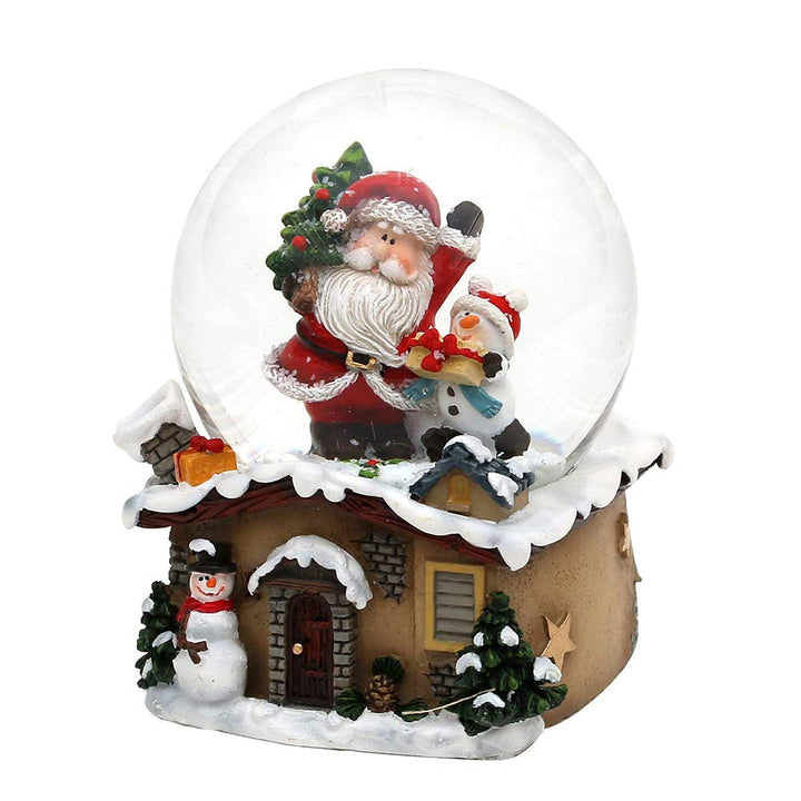 Dekohelden24 Schneekugel mit Weihnachtsmann, Masse L/B/H: 7 x 7 x 9 cm Kugel Ø 6,5 cm. Schneemann, S