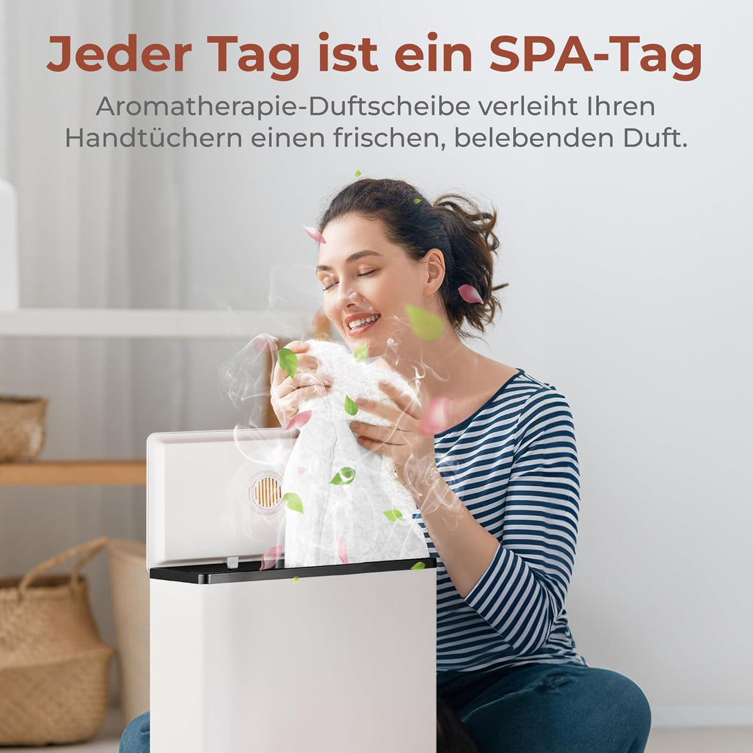 SereneLife Handtuchtrockner Elektrisch Schwarz – Fassungsvermögen für 2 Handtücher, Energiesparend &