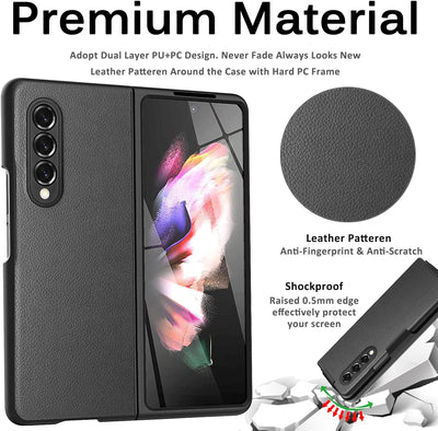 Miimall Schutzhülle für Galaxy Z Fold 3 mit Gürtelclip Hülle, Hochwertiges PU Leder Angenehme Haptik