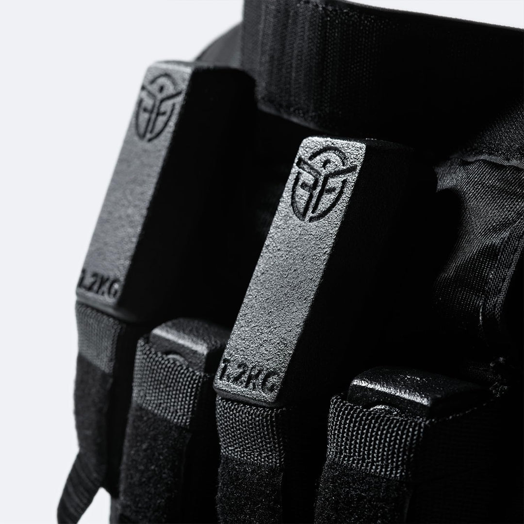 Eric Flag - Gewichtsweste 20kg oder 10kg, Herausnehmbare Metall-Gewichte, Verstellbare Trainingswest