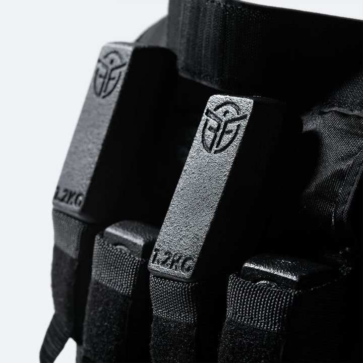 Eric Flag - Gewichtsweste 20kg oder 10kg, Herausnehmbare Metall-Gewichte, Verstellbare Trainingswest
