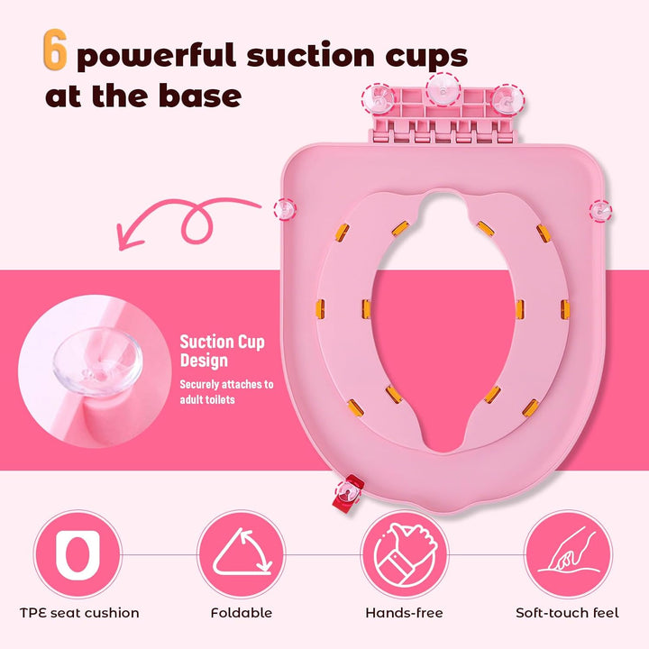 auvstar Toilettensitz für Babys,Lernkissen mit Saugnäpfen für Toilettensitz,WC Sitz für Kinder,Reise