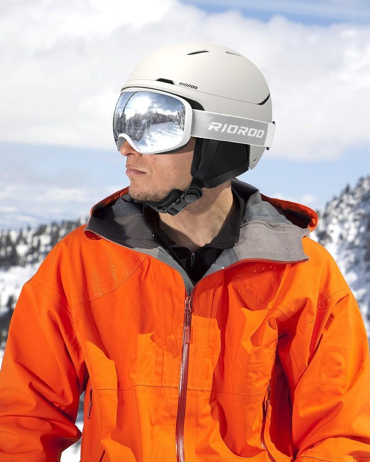 RIOROO Skihelm, Skihelme Herren Damen Jugendliche Grössenverstellbar,Warme Flusen-Ohrpolster Snowboa