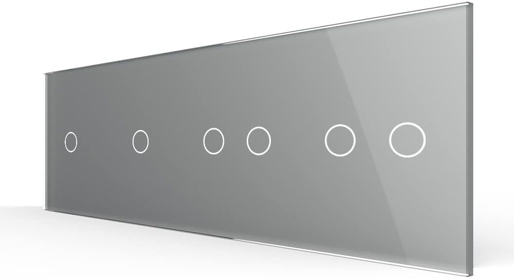 LIVOLO Nur Glasblende 4 Fach für Lichtschalter VL-C7-C2/C2/C1/C1-A Grau